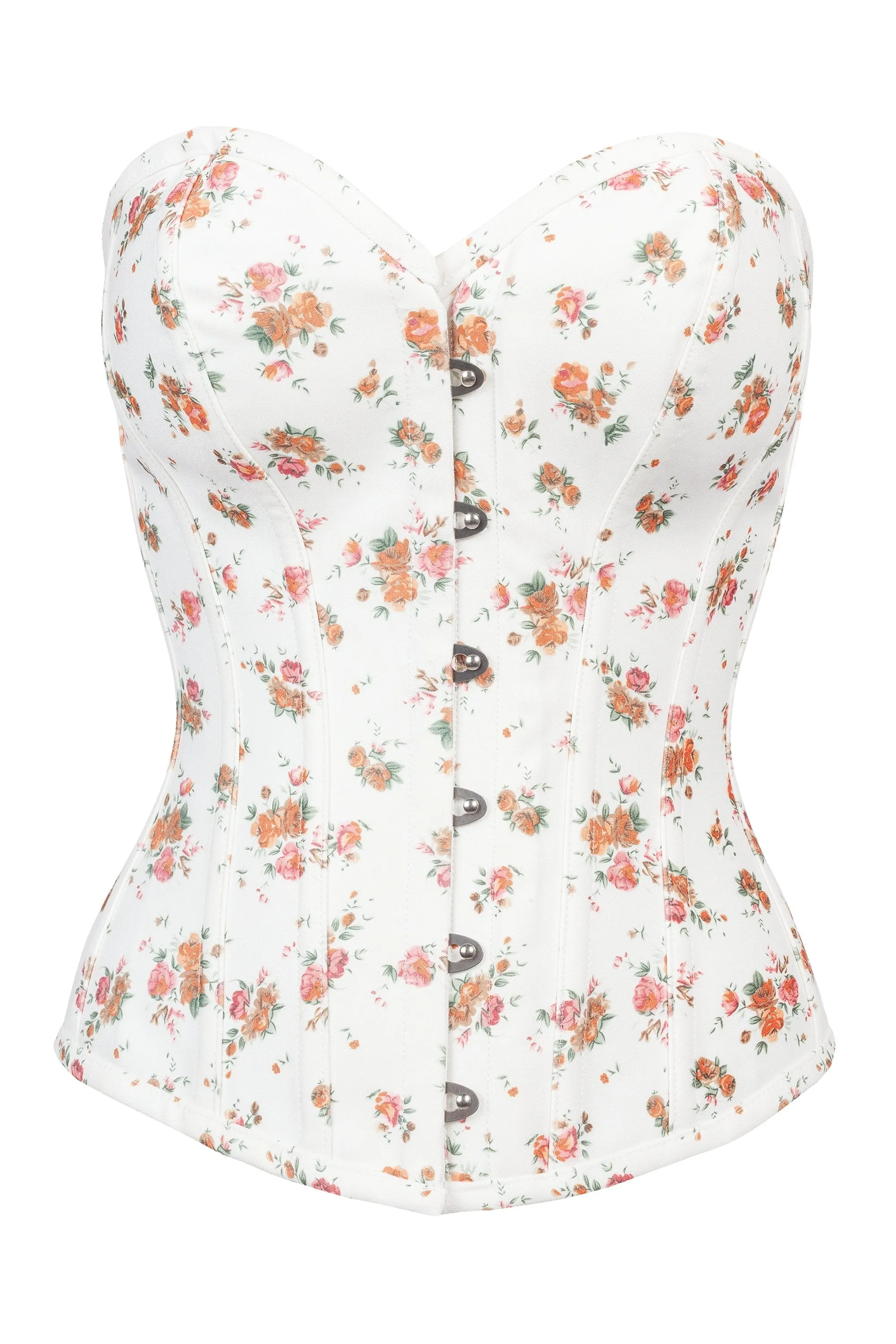 Floral Classic White Overbust With Sweetheart Neckline sold by Corset Story