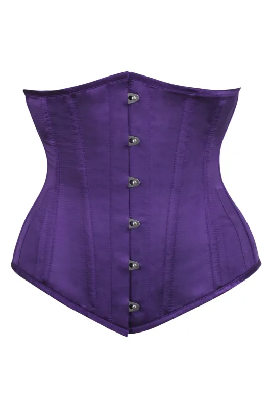 Long Dark Purple Underbust Waist Taming Corset sold by Corset Story