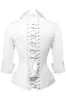 Full Steel Boned White Corset Shirt sold by Corset Story