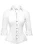Full Steel Boned White Corset Shirt sold by Corset Story