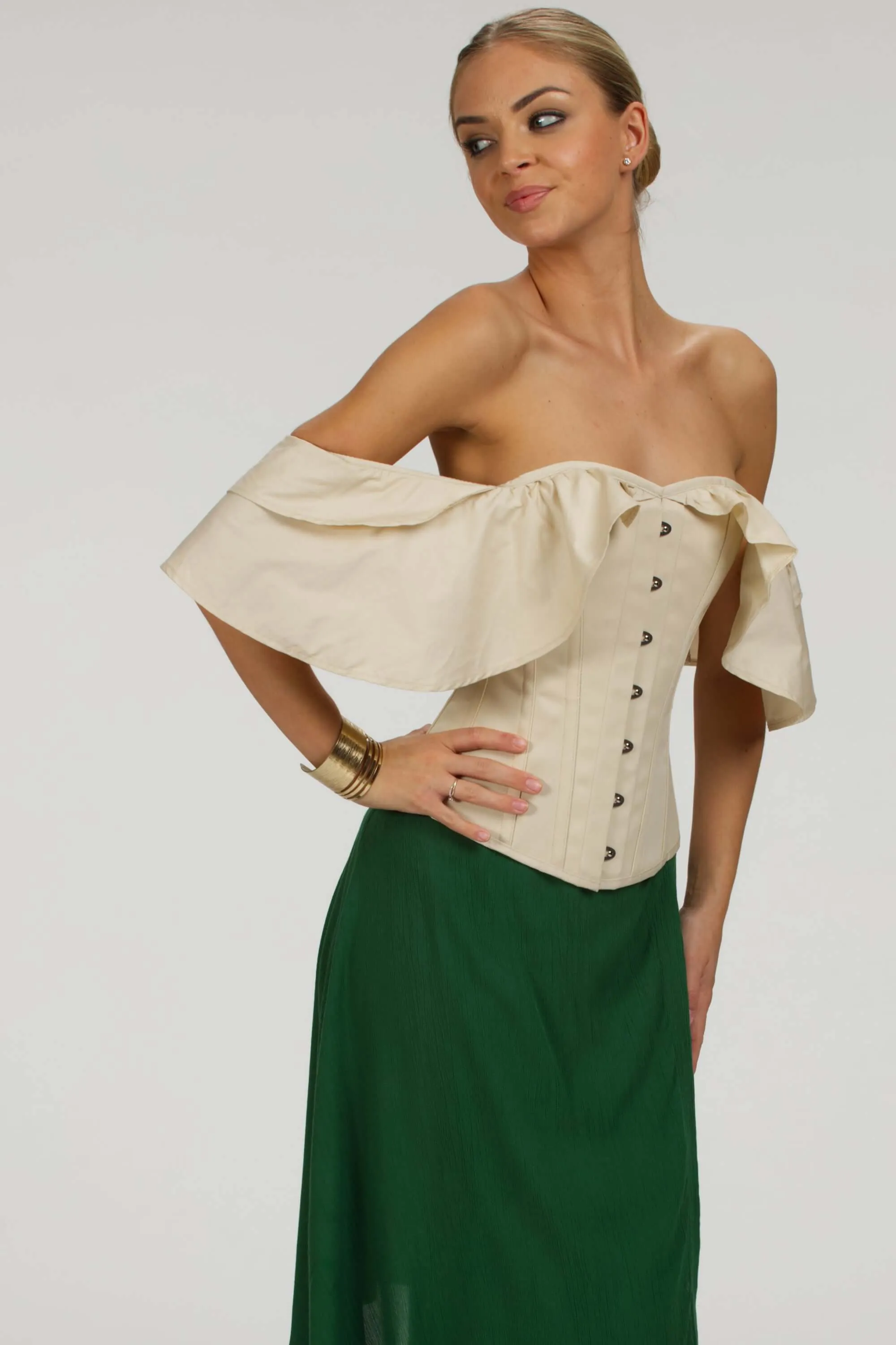 Champagne Cotton Top with Dramatic sleeve sold by Corset Story product image thumbnail 3