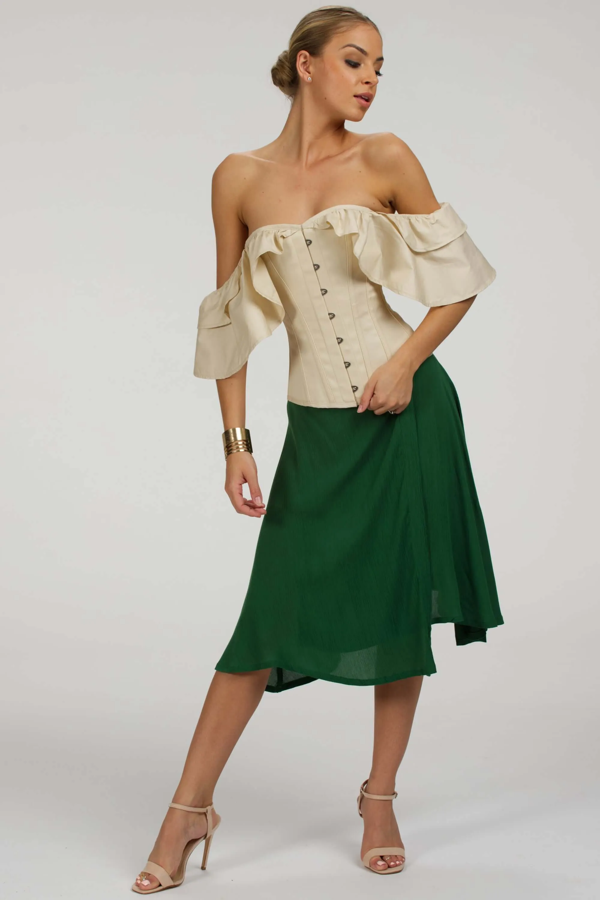 Champagne Cotton Top with Dramatic sleeve sold by Corset Story product image thumbnail 2