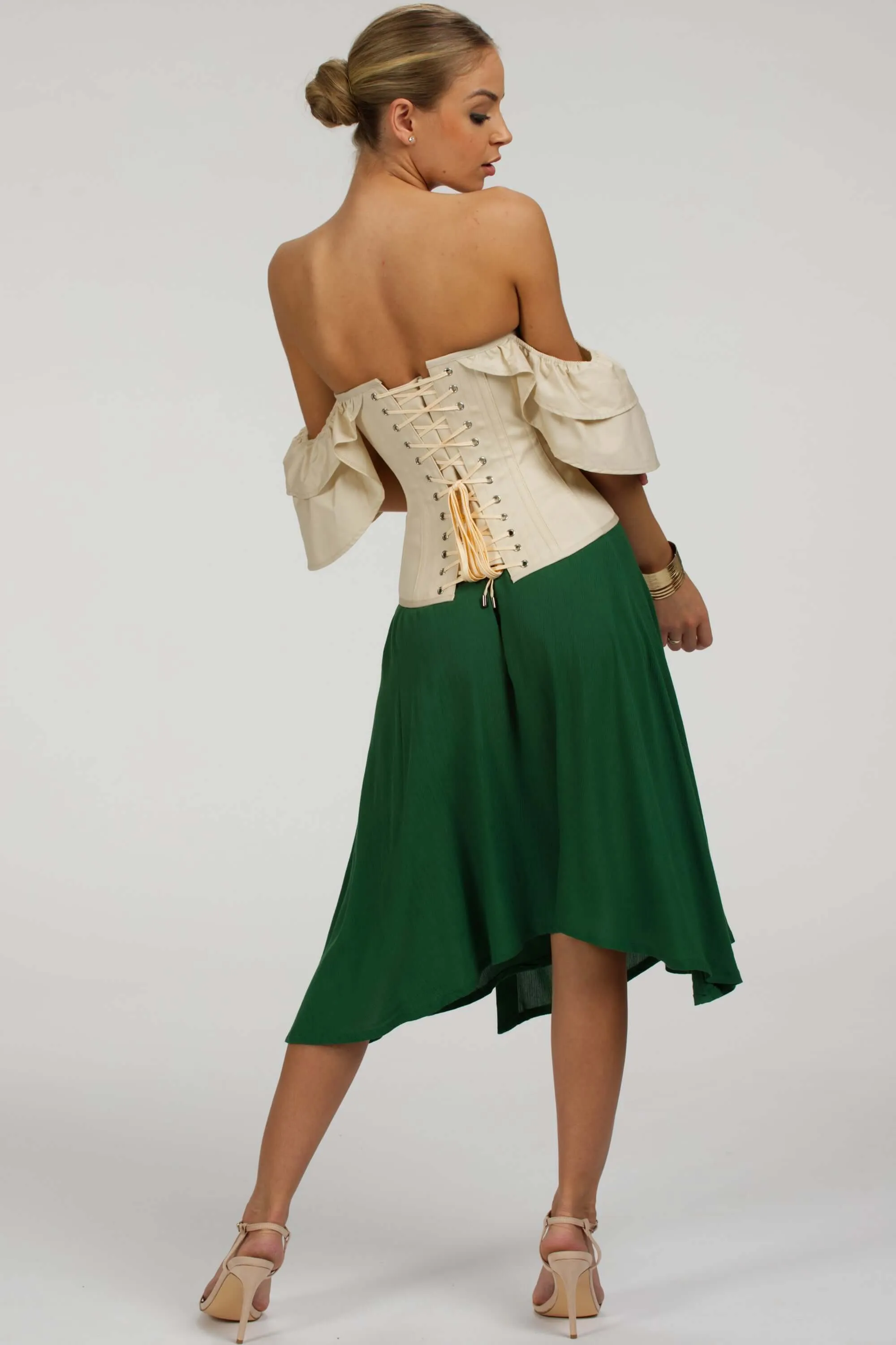 Champagne Cotton Top with Dramatic sleeve sold by Corset Story product image thumbnail 4