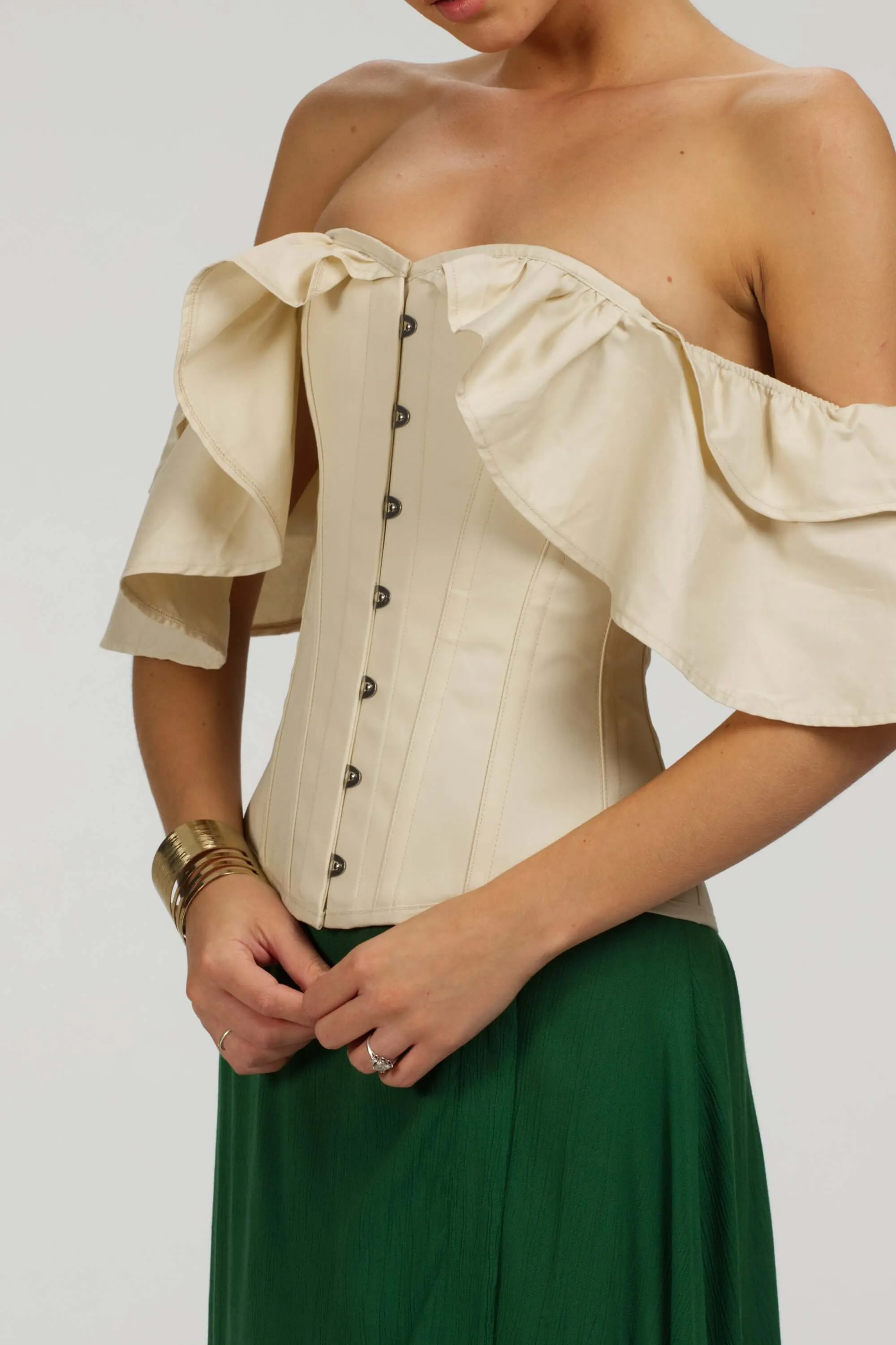 Champagne Cotton Top with Dramatic sleeve sold by Corset Story product image thumbnail 5