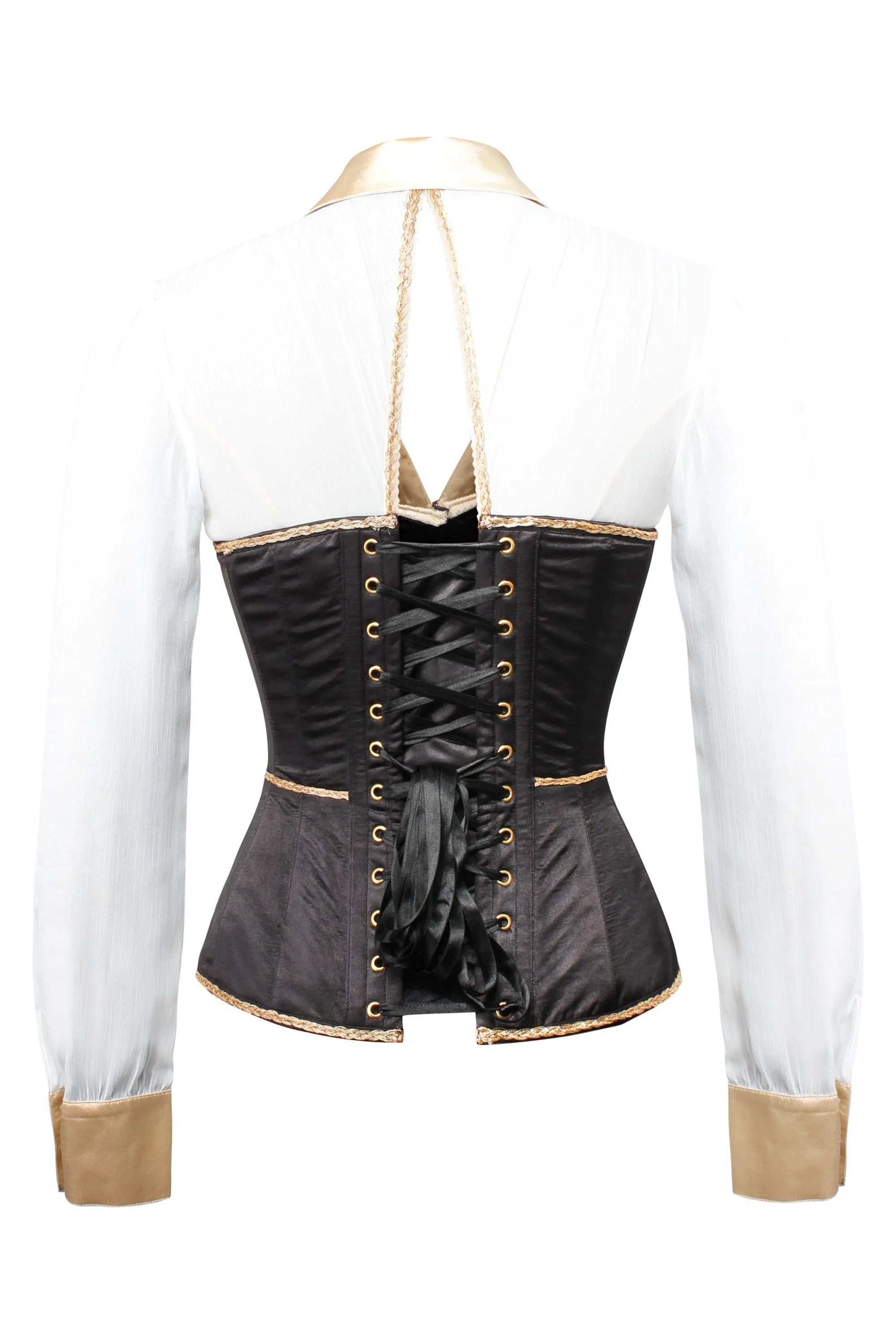 Black and Gold Corset Shirt sold by Corset Story product image thumbnail 3
