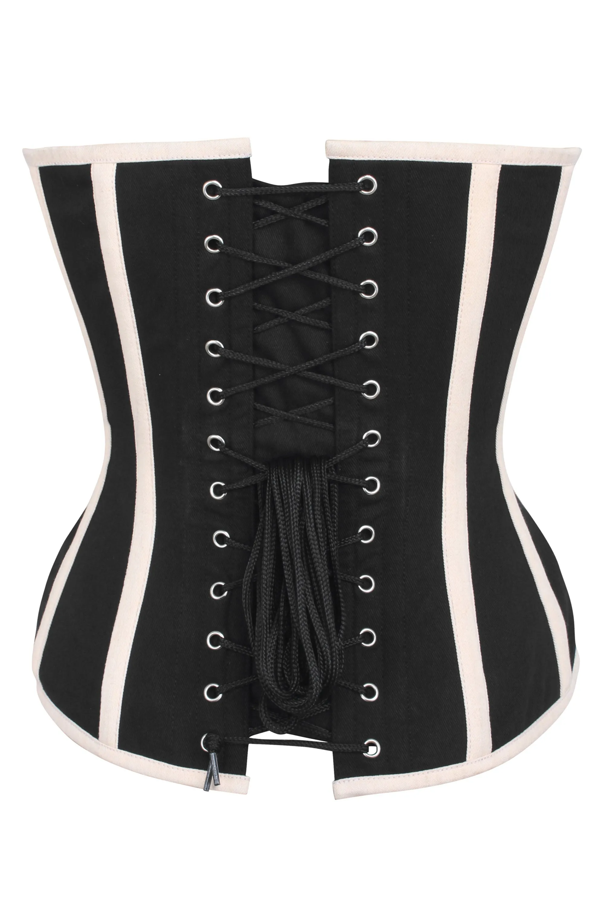 Single Layer Black and Beige Overbust Corset sold by Corset Story product image thumbnail 2
