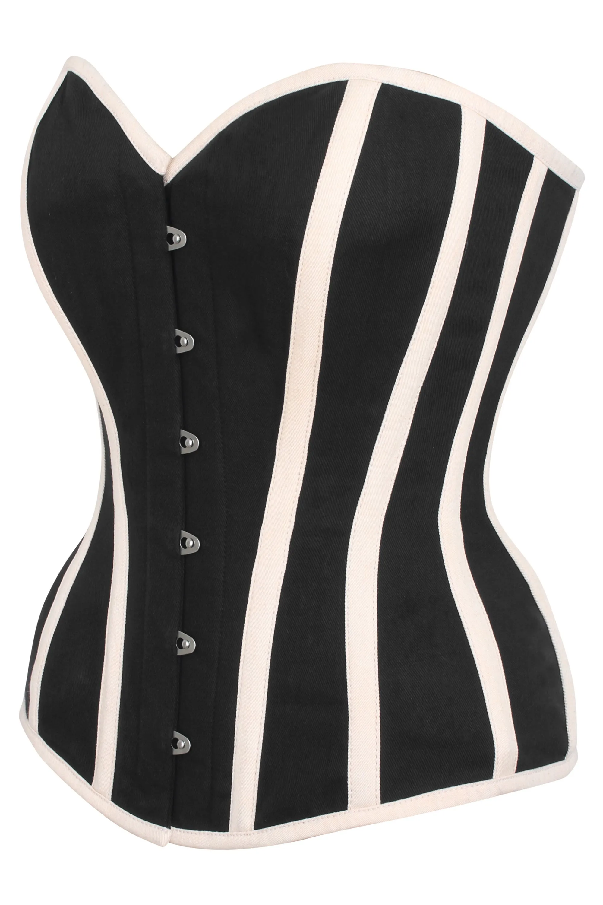Single Layer Black and Beige Overbust Corset sold by Corset Story product image thumbnail 3