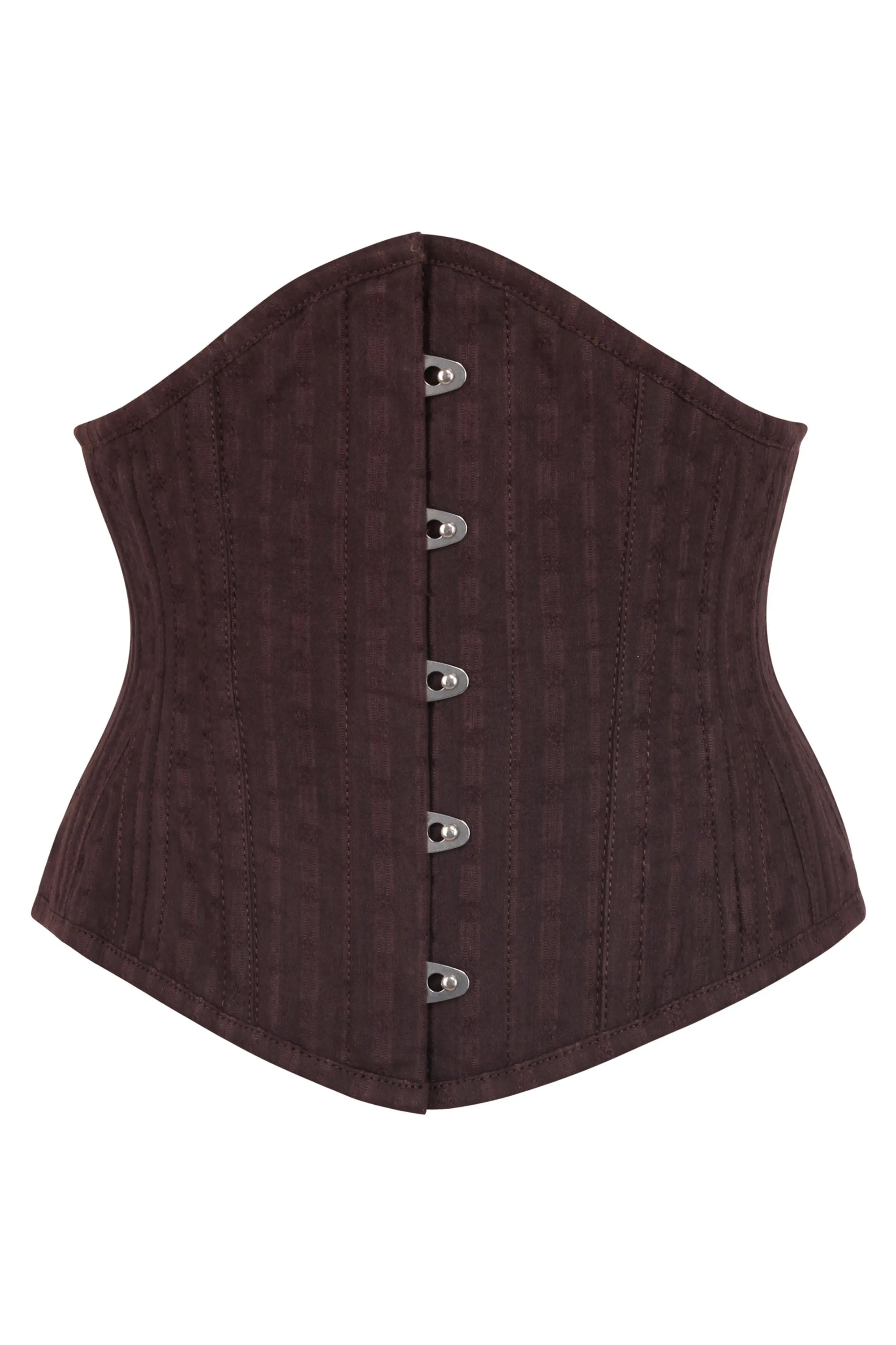 Expert Waist Training Cotton Waspie Corset in Espresso sold by Corset Story