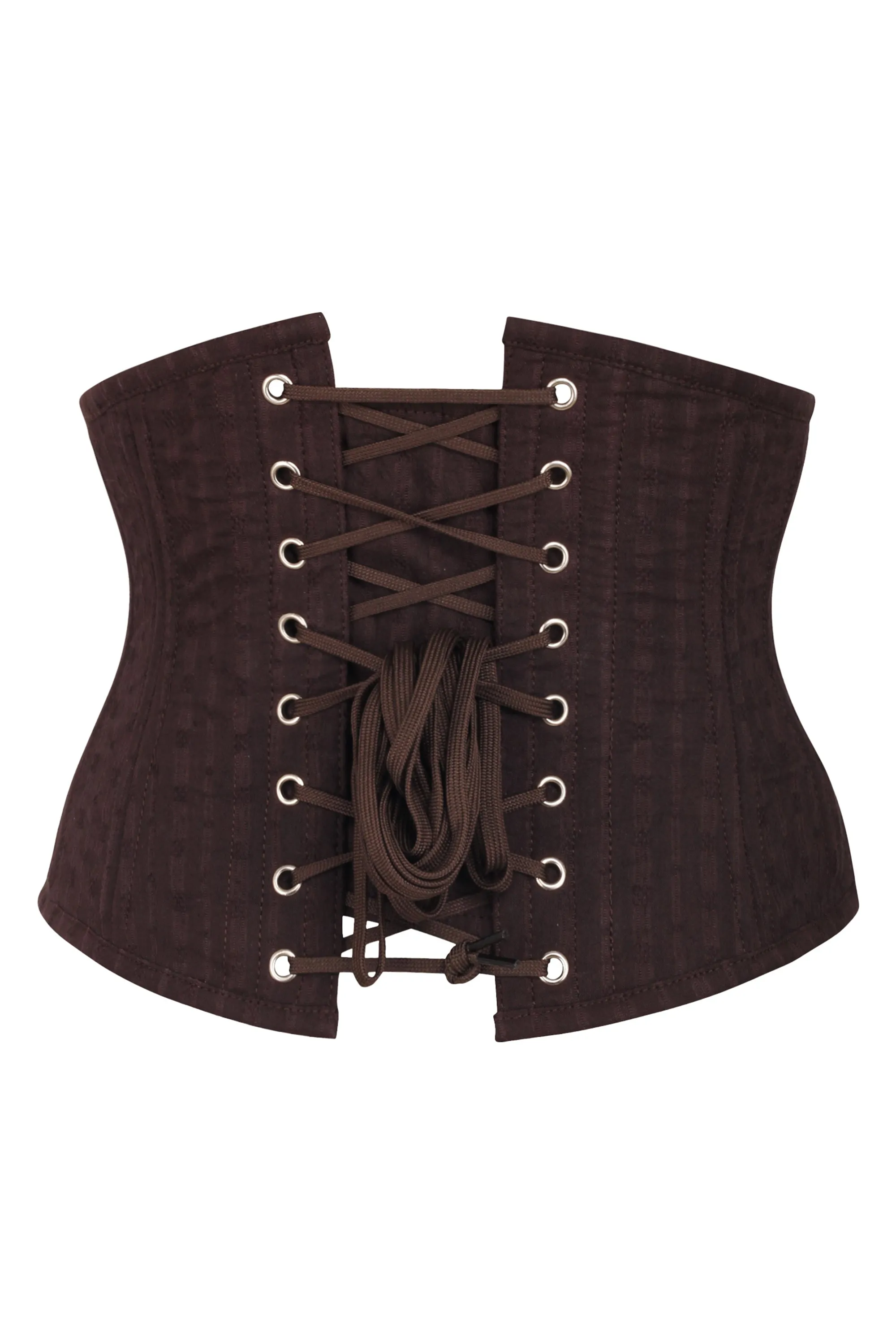 Expert Waist Training Cotton Waspie Corset in Espresso sold by Corset Story product image thumbnail 2