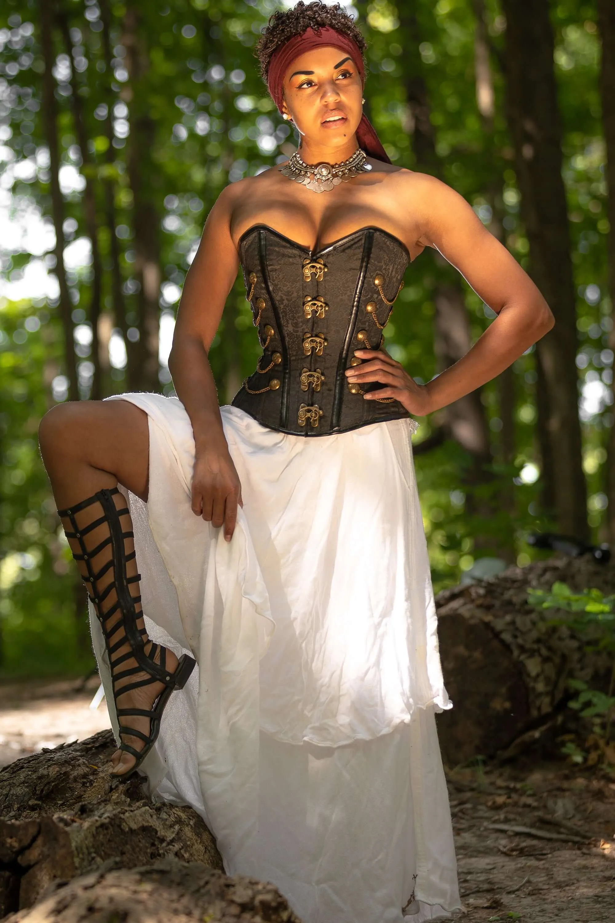 Black Steampunk Corset With Chains sold by Corset Story product image thumbnail 5