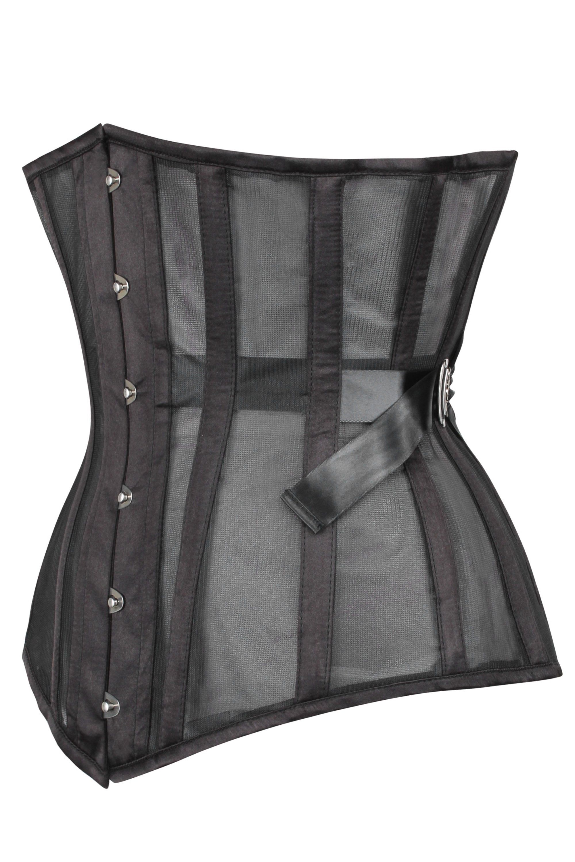 Black Longline Mesh Underbust with Fan Lacing sold by Corset Story product image thumbnail 3