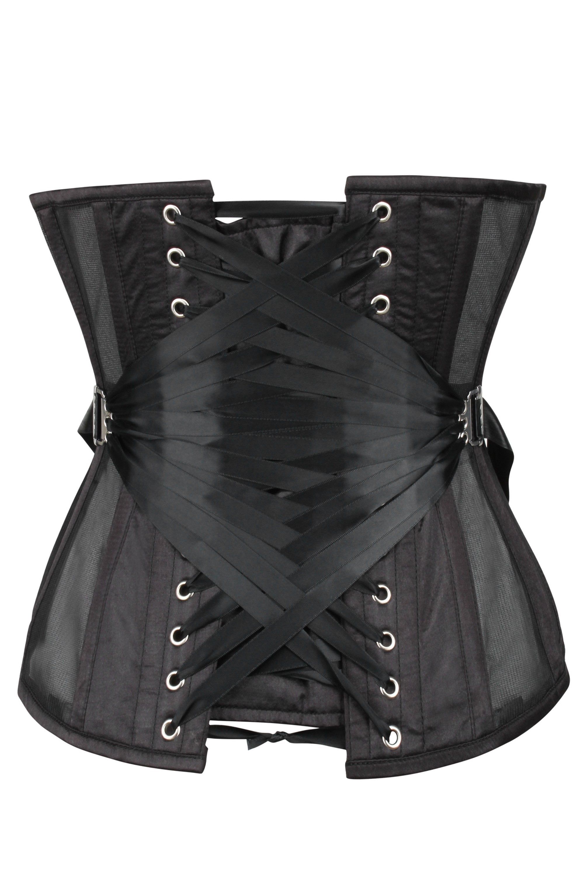 Black Longline Mesh Underbust with Fan Lacing sold by Corset Story product image thumbnail 2