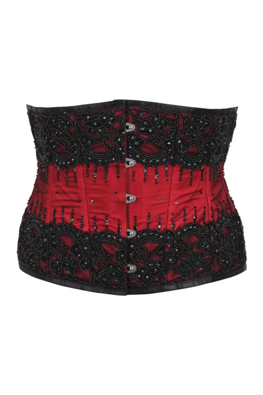 BURGUNDY COUTURE WASPIE CORSET sold by Corset Story