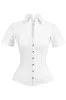 Short Sleeved White Cotton Corset Shirt sold by Corset Story