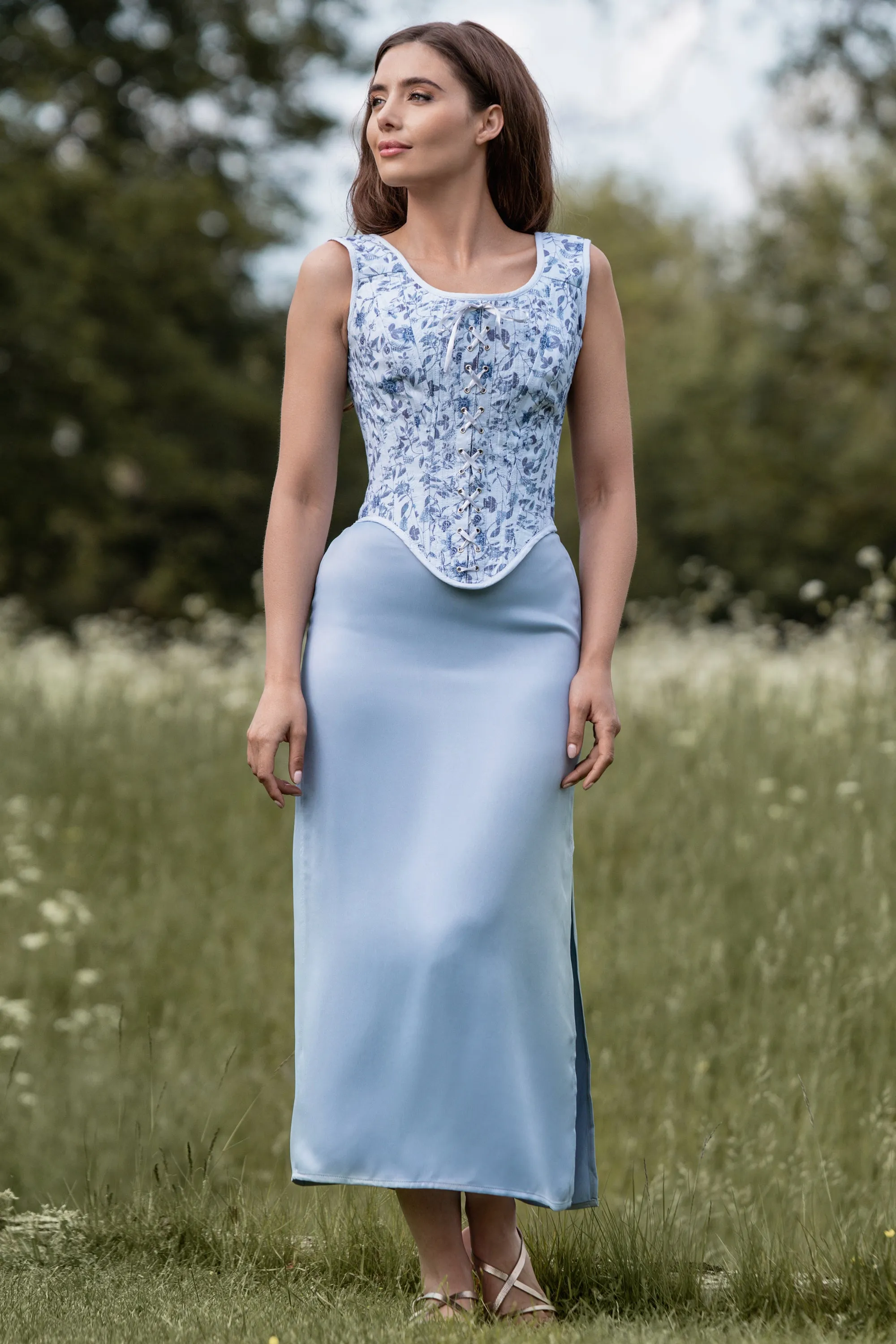 Historically Inspired Blue Corset Top sold by Corset Story product image thumbnail 3