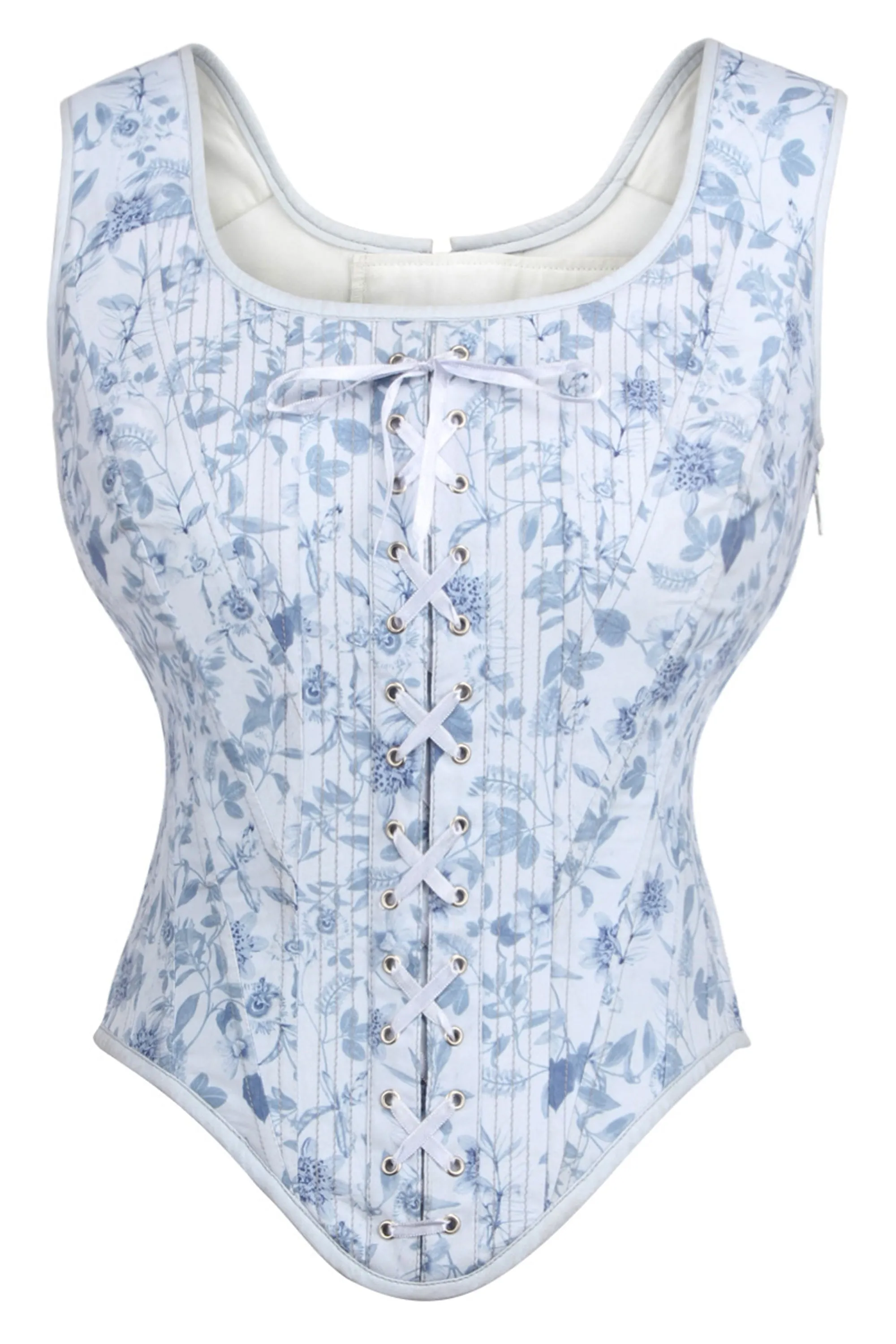 Historically Inspired Blue Corset Top sold by Corset Story