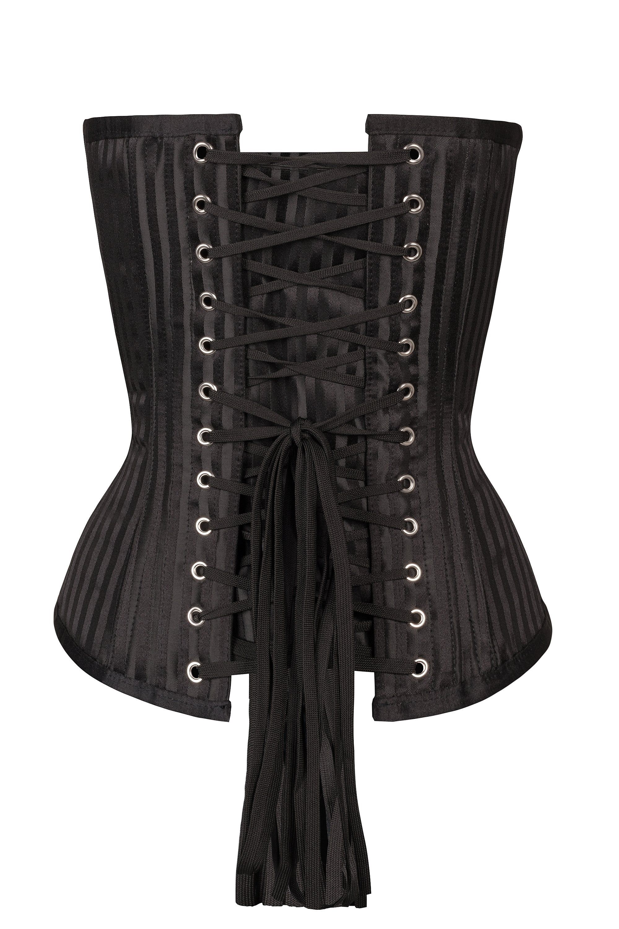 Black Striped Expert Waist Training Overbust Corset sold by Corset Story product image thumbnail 4