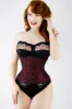 Red Brocade Underbust Corset With Hip Gores sold by Corset Story