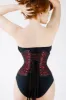 Red Brocade Underbust Corset With Hip Gores sold by Corset Story