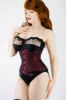 Red Brocade Underbust Corset With Hip Gores sold by Corset Story