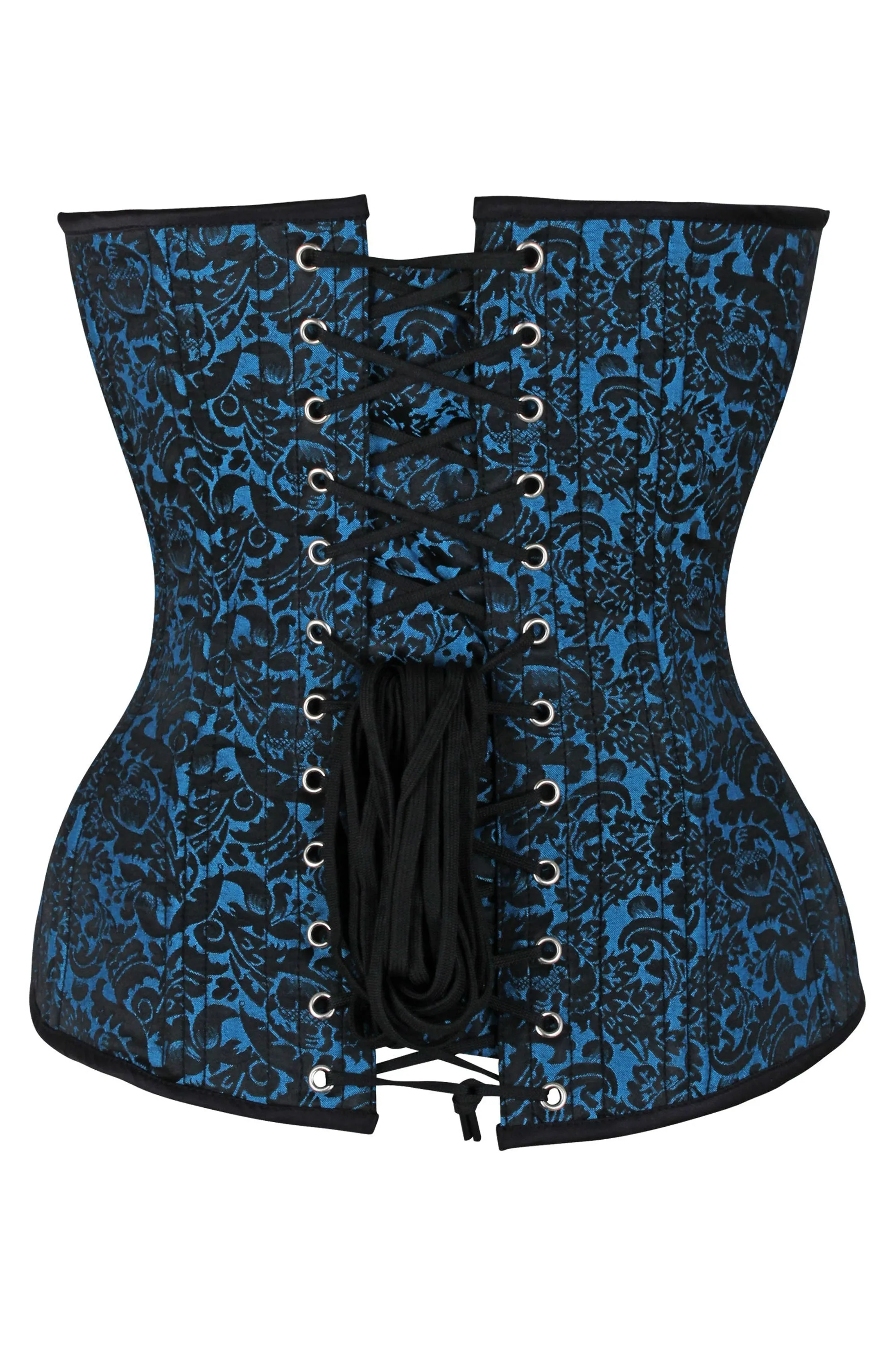Expert Waist Training Overbust Corset in Turquoise Brocade sold by Corset Story product image thumbnail 2