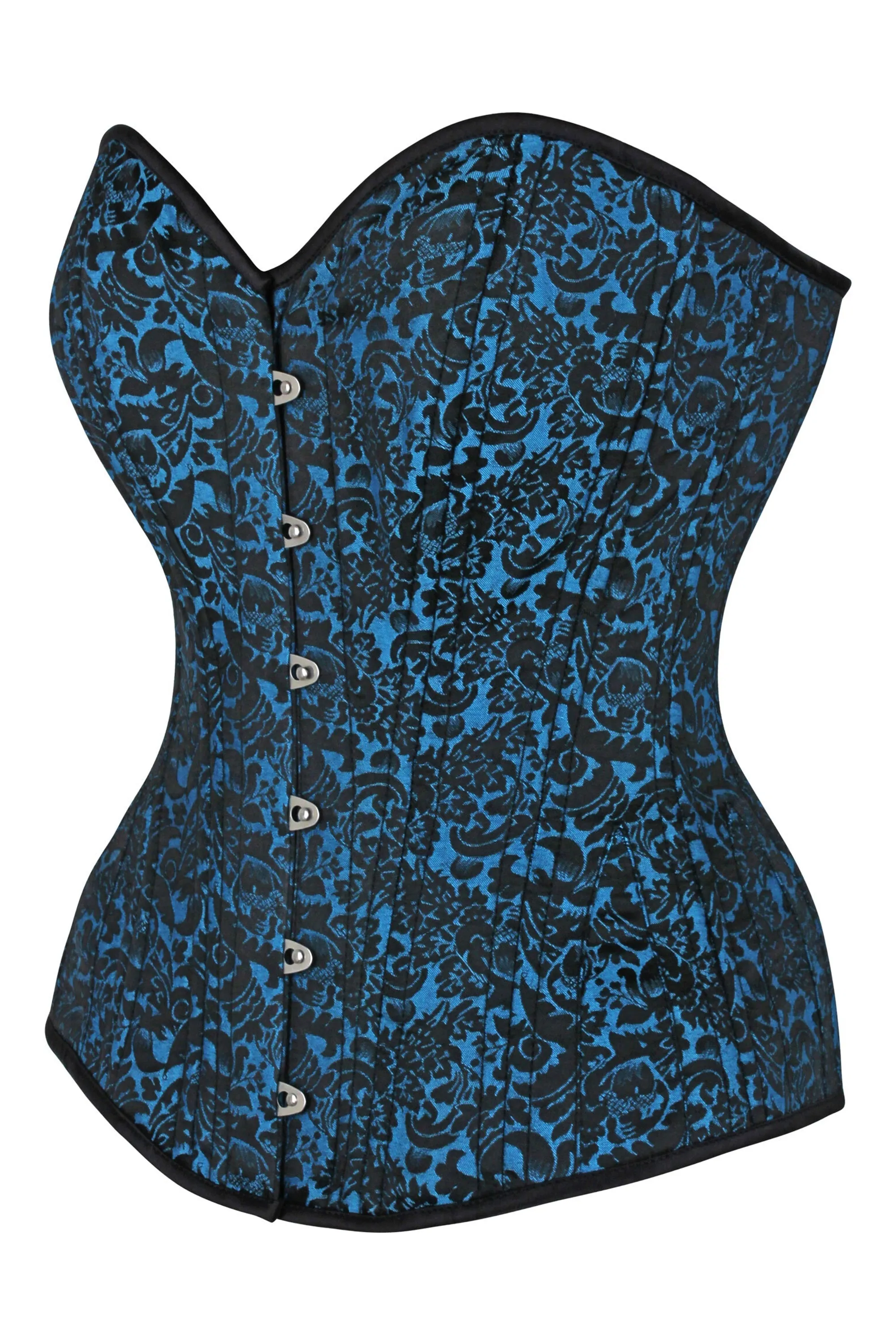 Expert Waist Training Overbust Corset in Turquoise Brocade sold by Corset Story product image thumbnail 3