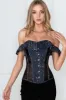 Astronomy Cotton Print Overbust With Mesh Panels And Sleeves sold by Corset Story