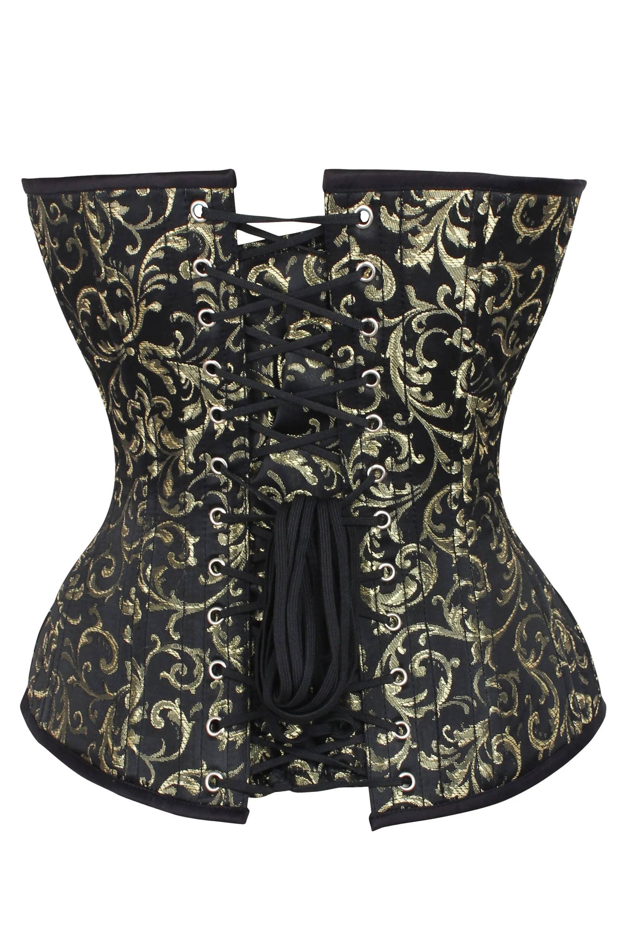 Gold Brocade Expert Waist Training Overbust Corset sold by Corset Story product image thumbnail 2