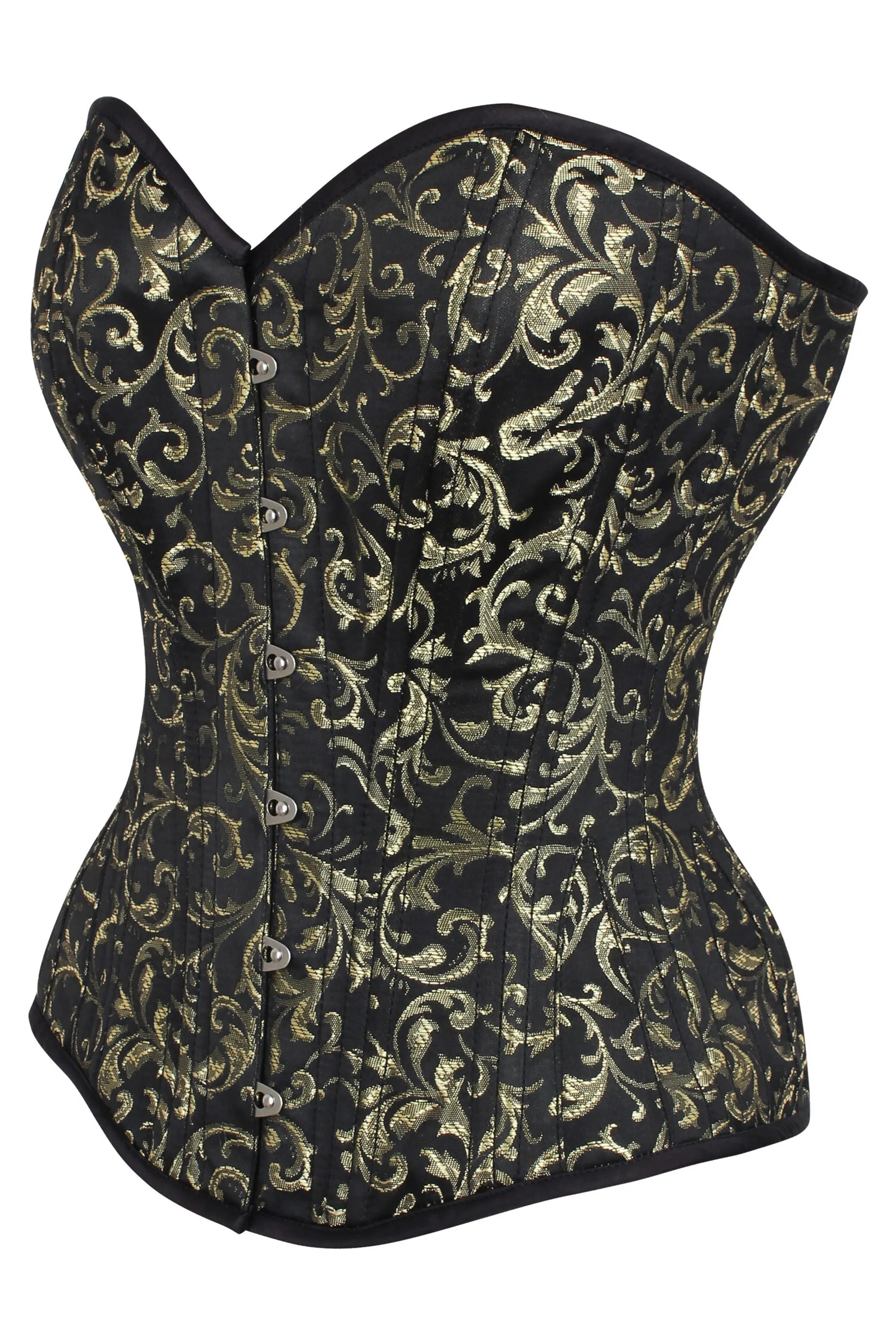 Gold Brocade Expert Waist Training Overbust Corset sold by Corset Story product image thumbnail 3
