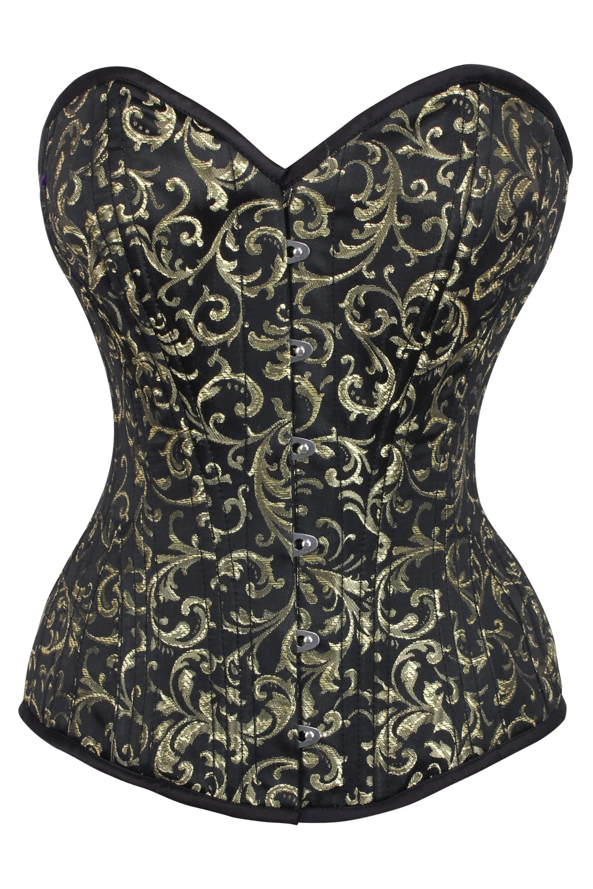 Gold Brocade Expert Waist Training Overbust Corset sold by Corset Story