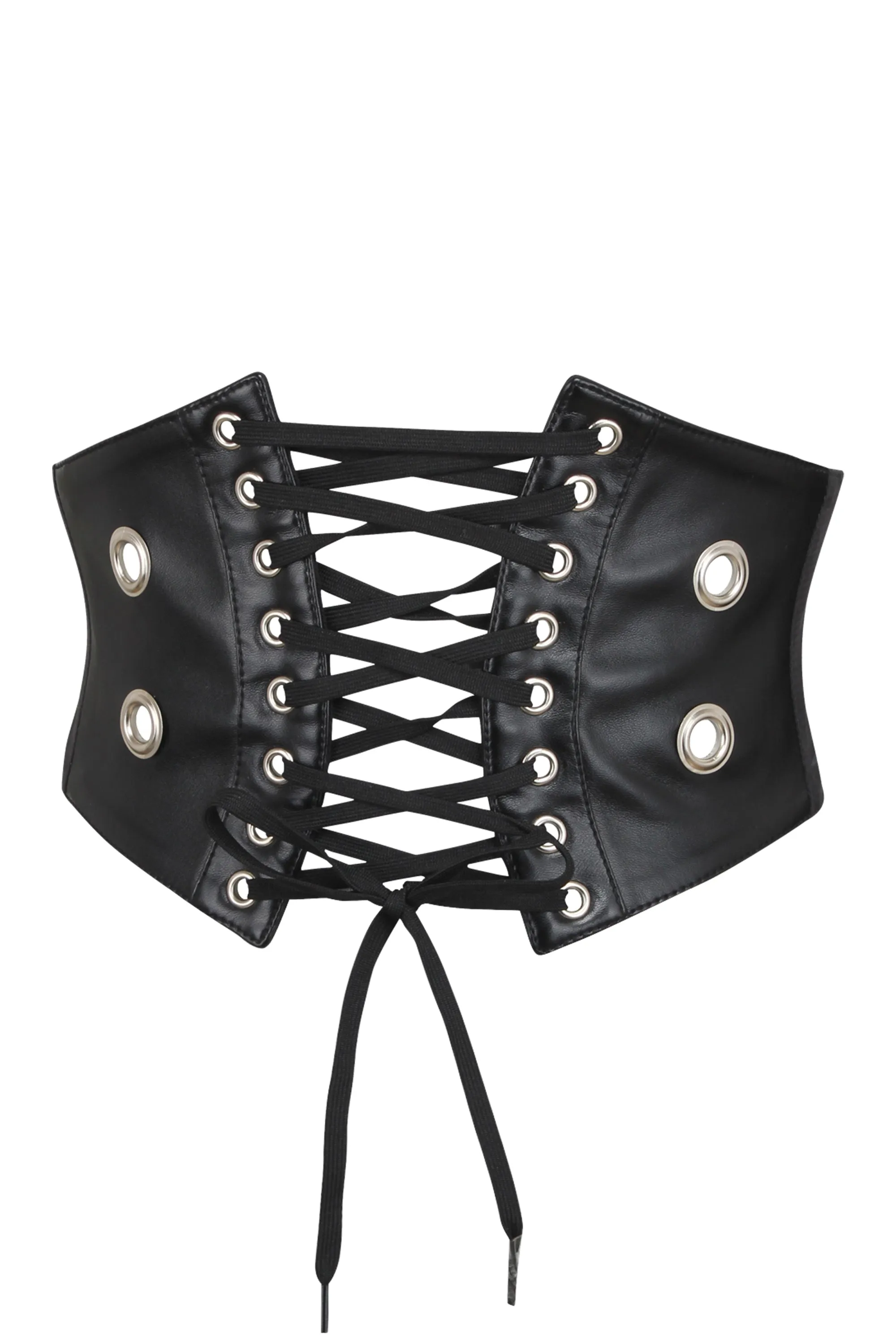 Black Satin Front Tie Corset Inspired Belt sold by Corset Story