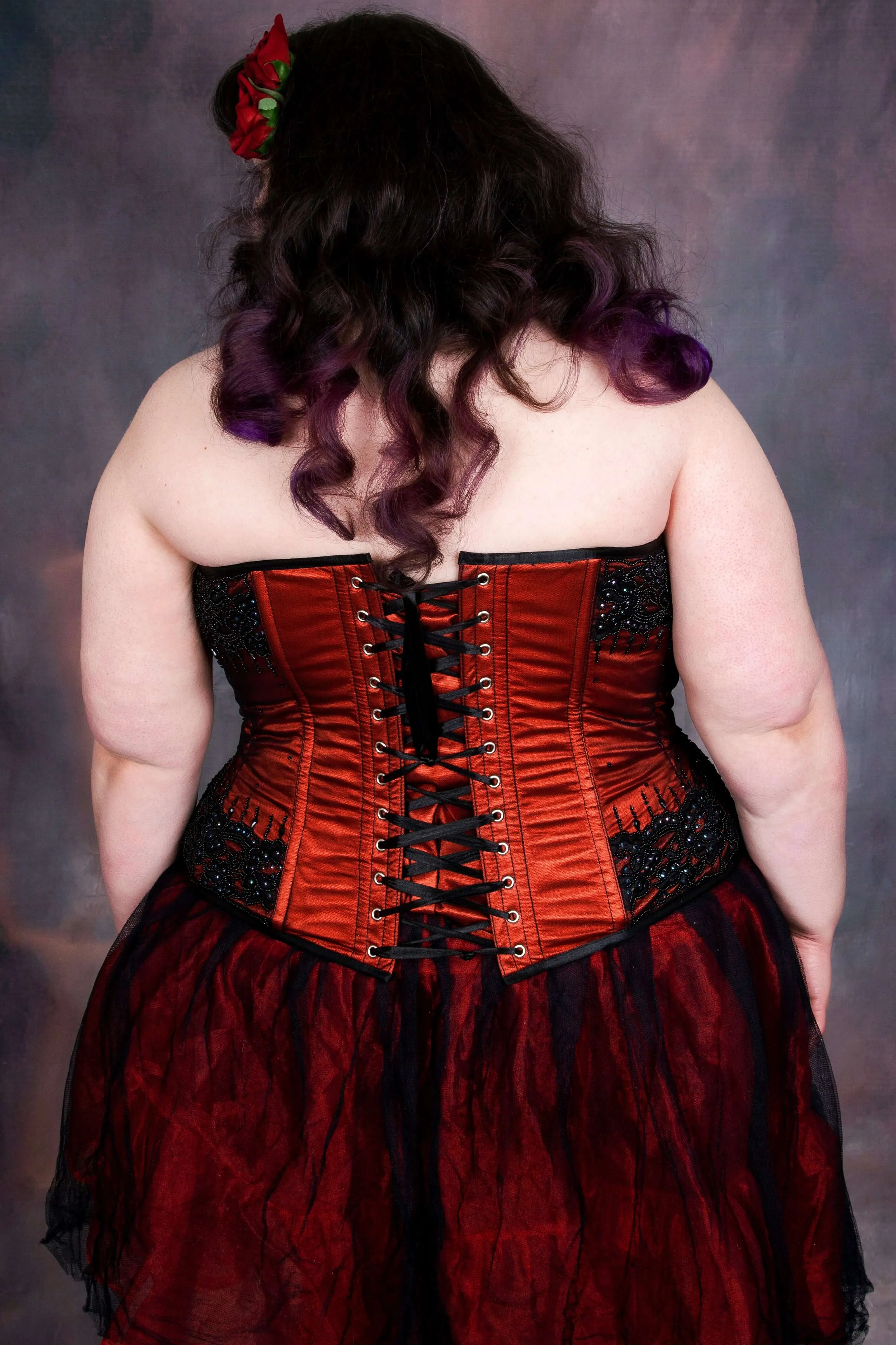 Burgundy Satin Couture Corset sold by Corset Story product image thumbnail 5