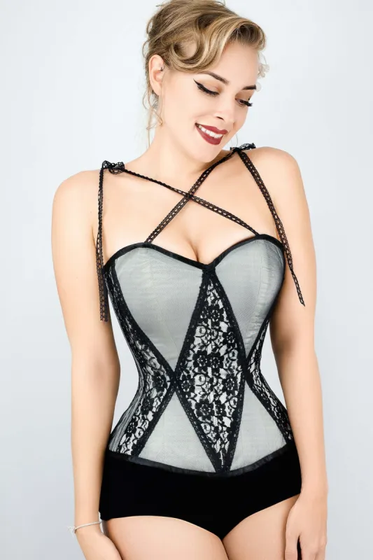 Delicate Lace Overlay Corset sold by Corset Story