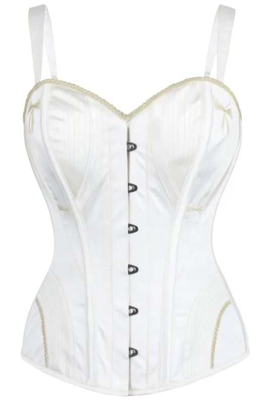 historic Embroidered Corset with Shoulder Straps sold by Corset Story