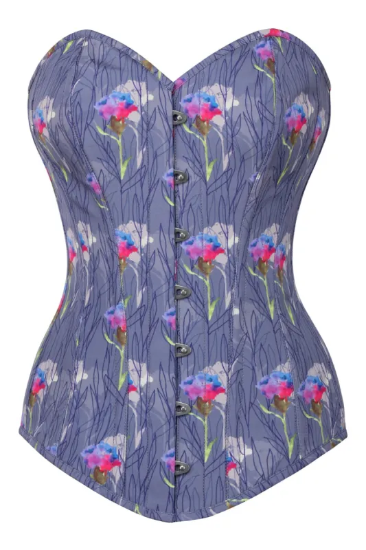 Floating Floral Longline Overbust Corset sold by Corset Story