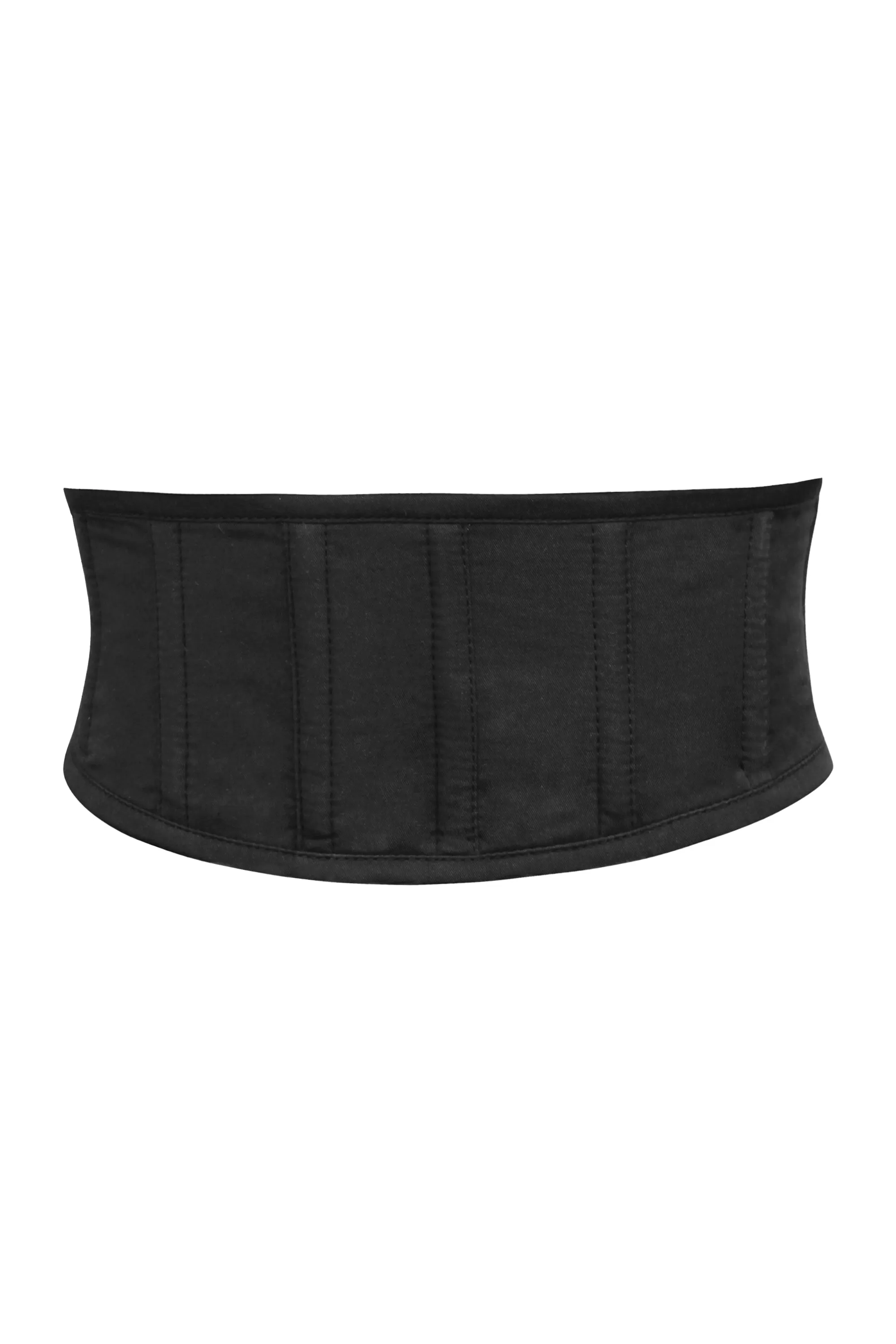 Iris Black Cotton Waspie Belt with Zip Front sold by Corset Story product image thumbnail 2