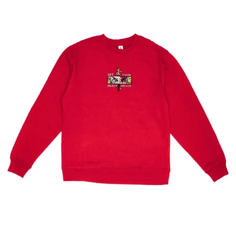 Heart Ablaze Embroidered Sweatshirt sold by Gilgamesh