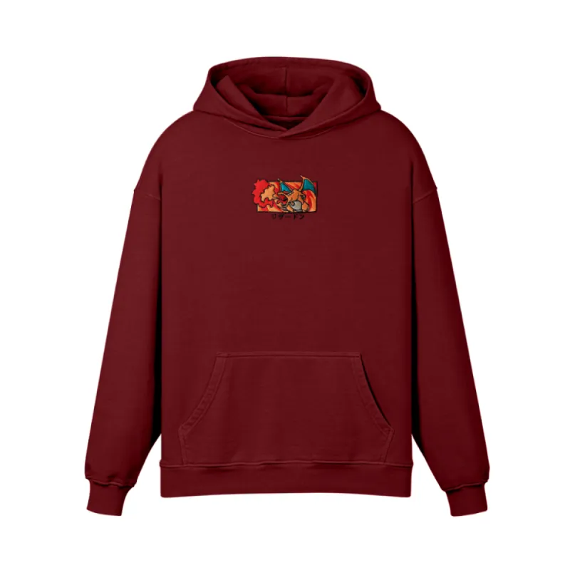 Fire Red Embroidered Hoodie sold by Gilgamesh