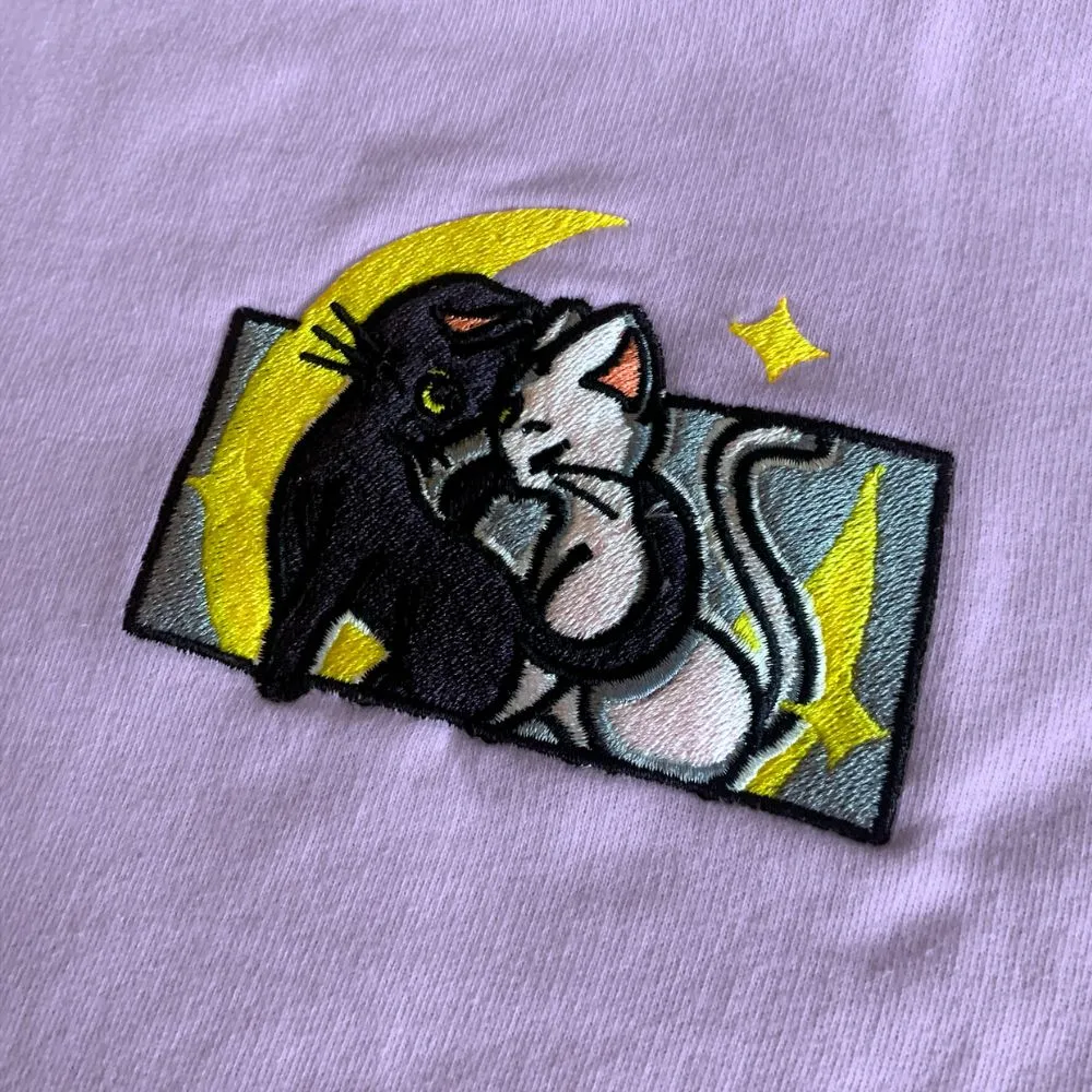 Moon Cats Embroidered Hoodie sold by Gilgamesh product image thumbnail 2