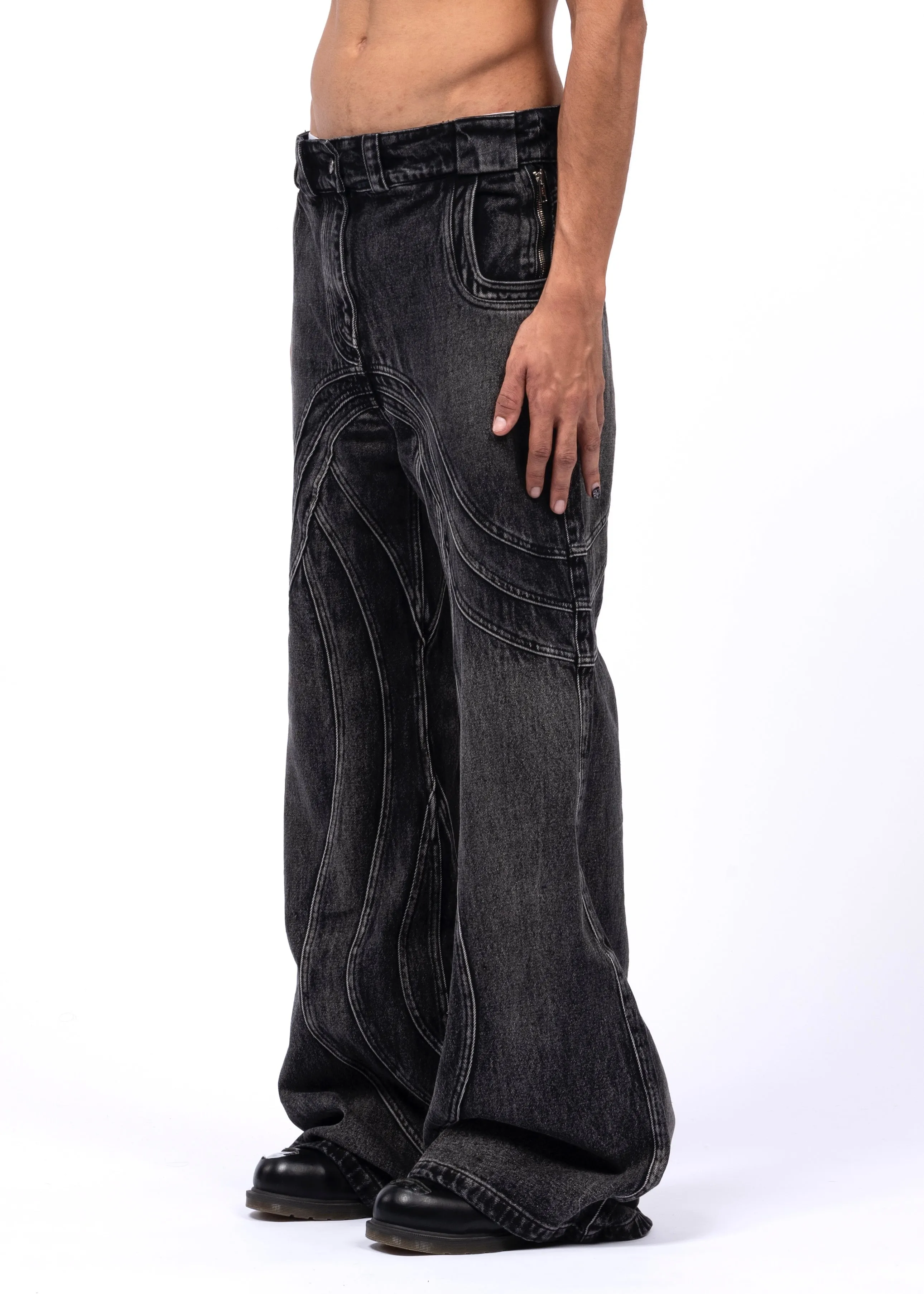 HEAVY WAVE DENIM USED BLACK sold by NO/FAITH STUDIOS product image thumbnail 2