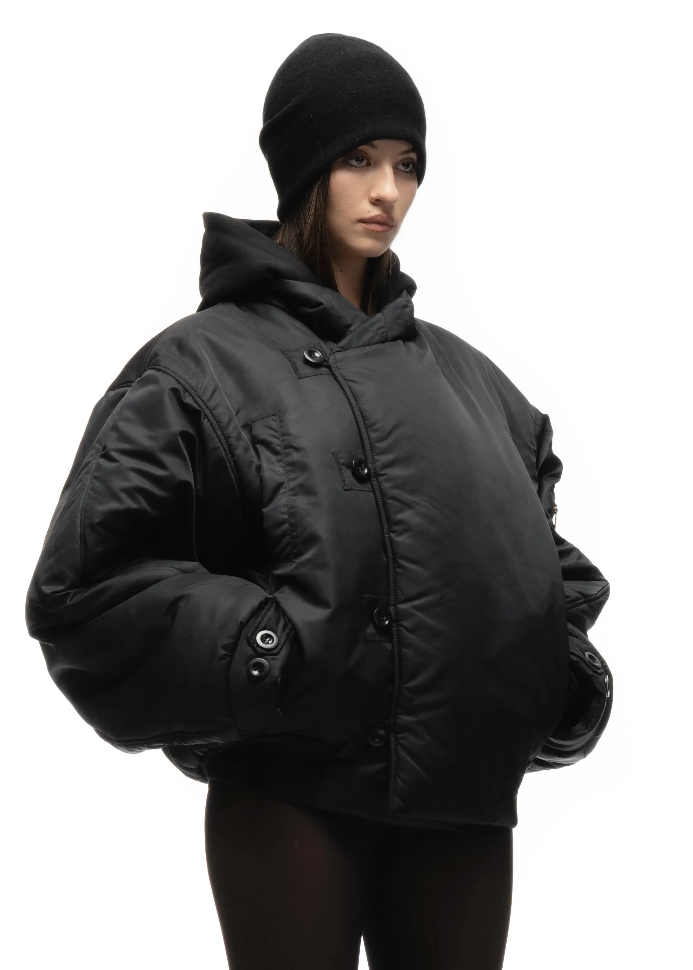 FENCING WAFFLE BOMBER JACKET BLACK FEMALE sold by NO/FAITH STUDIOS product image thumbnail 2