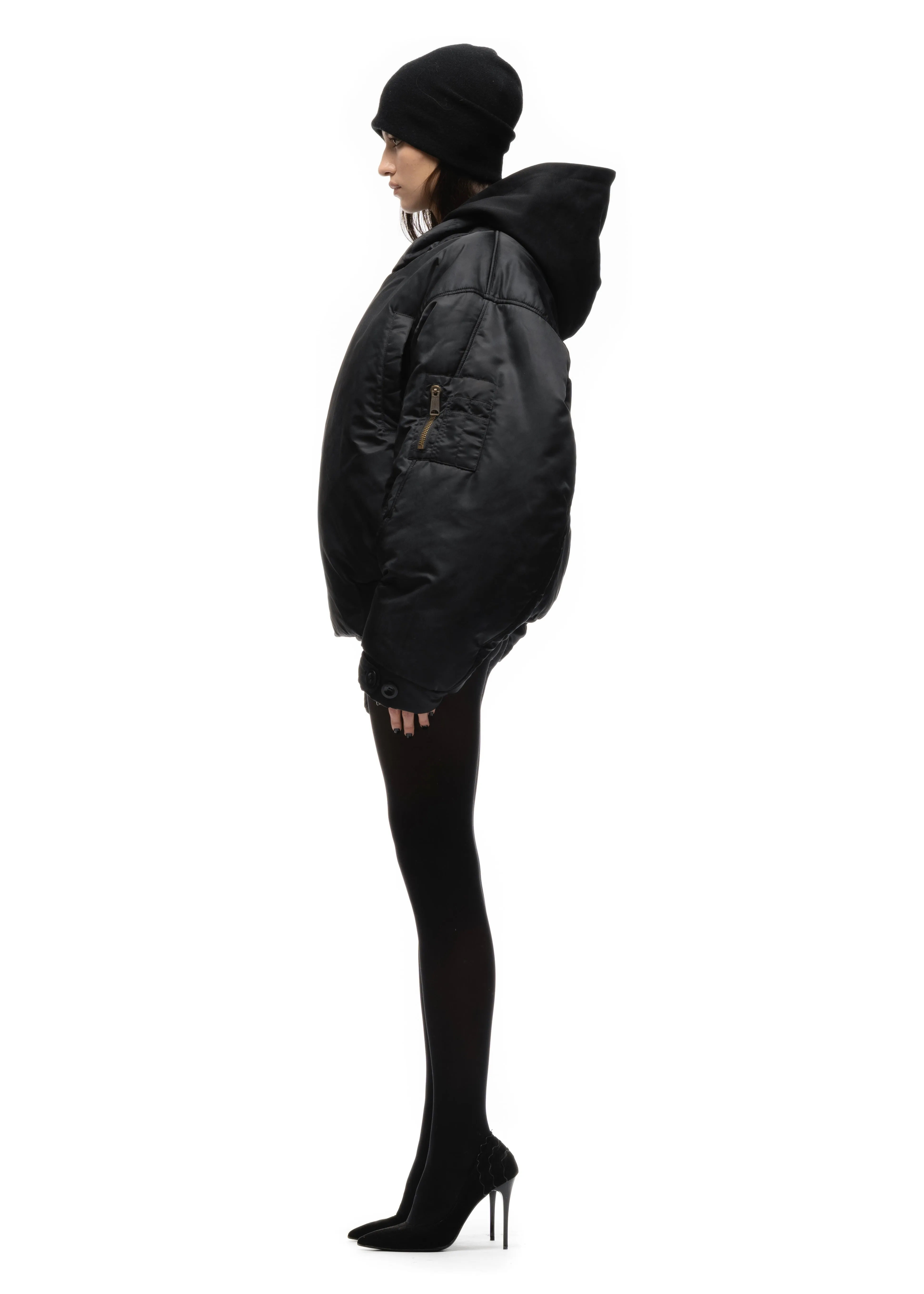 FENCING WAFFLE BOMBER JACKET BLACK FEMALE sold by NO/FAITH STUDIOS product image thumbnail 4