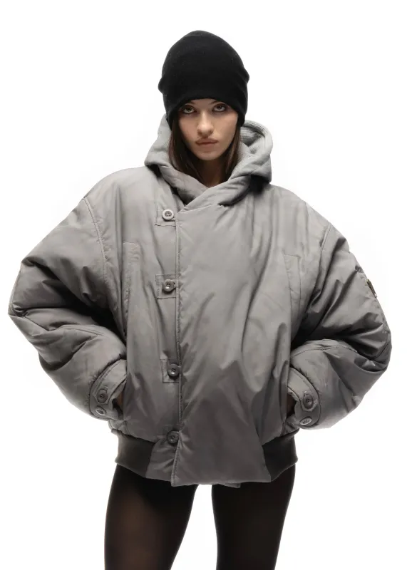 FENCING WAFFLE BOMBER JACKET GREY FEMALE made by NO/FAITH STUDIOS