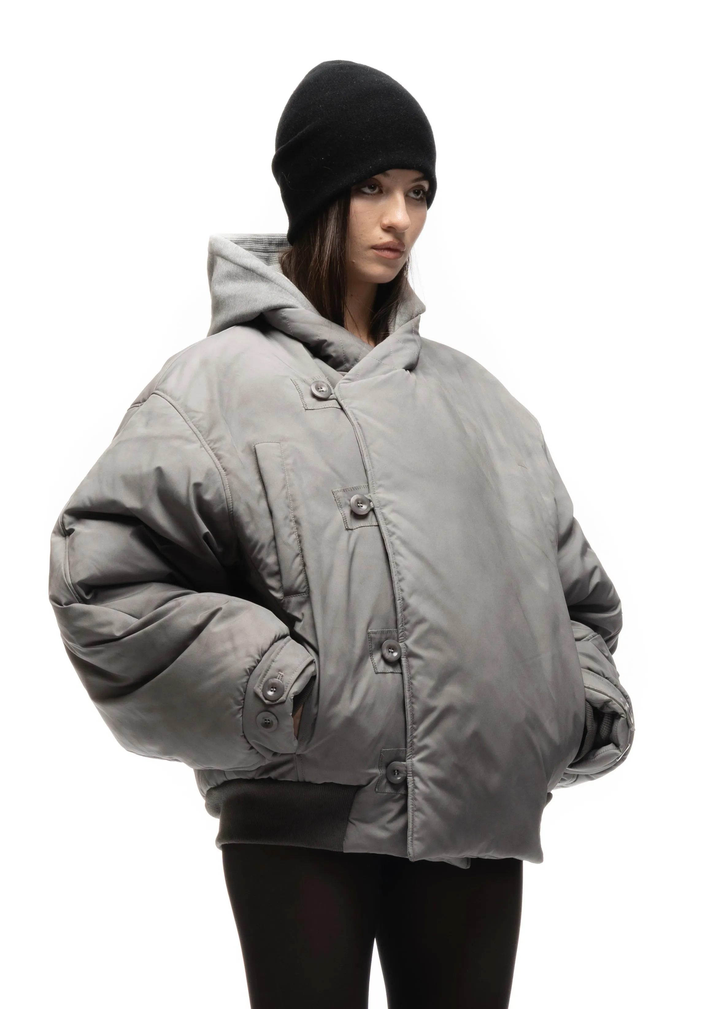 FENCING WAFFLE BOMBER JACKET GREY FEMALE sold by NO/FAITH STUDIOS product image thumbnail 2