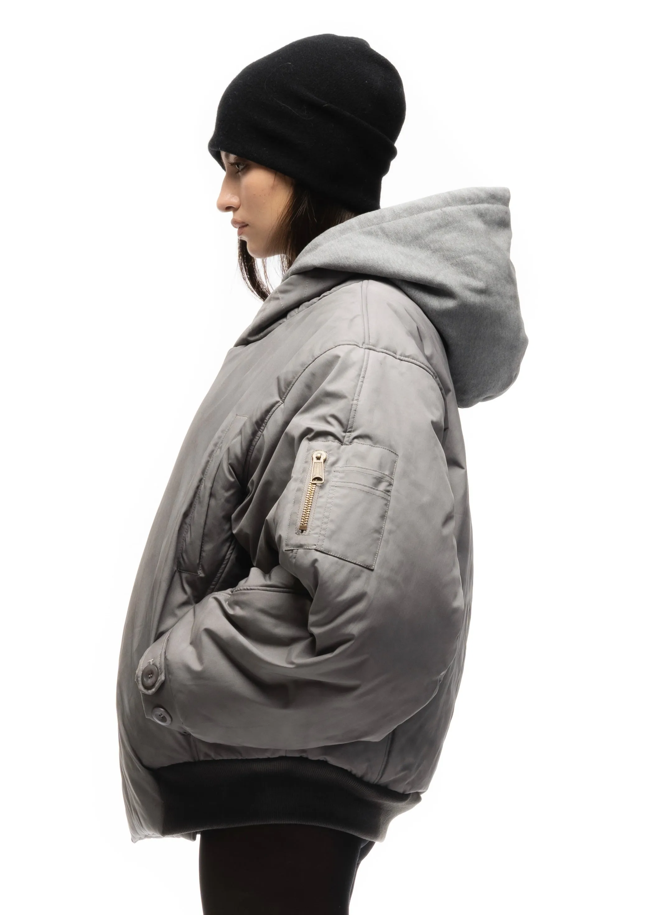 FENCING WAFFLE BOMBER JACKET GREY FEMALE sold by NO/FAITH STUDIOS product image thumbnail 5
