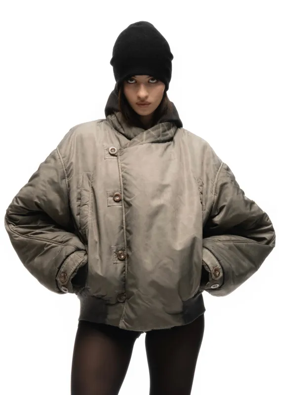 FENCING WAFFLE BOMBER JACKET USED BEIGE FEMALE made by NO/FAITH STUDIOS