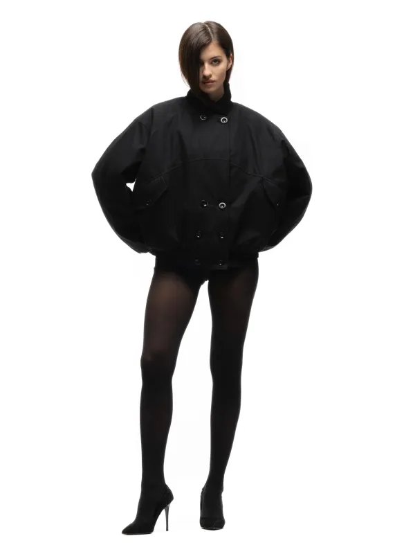 DOUBLE BUTTON BOMBER JACKET STRUCTURED BLACK FEMALE made by NO/FAITH STUDIOS