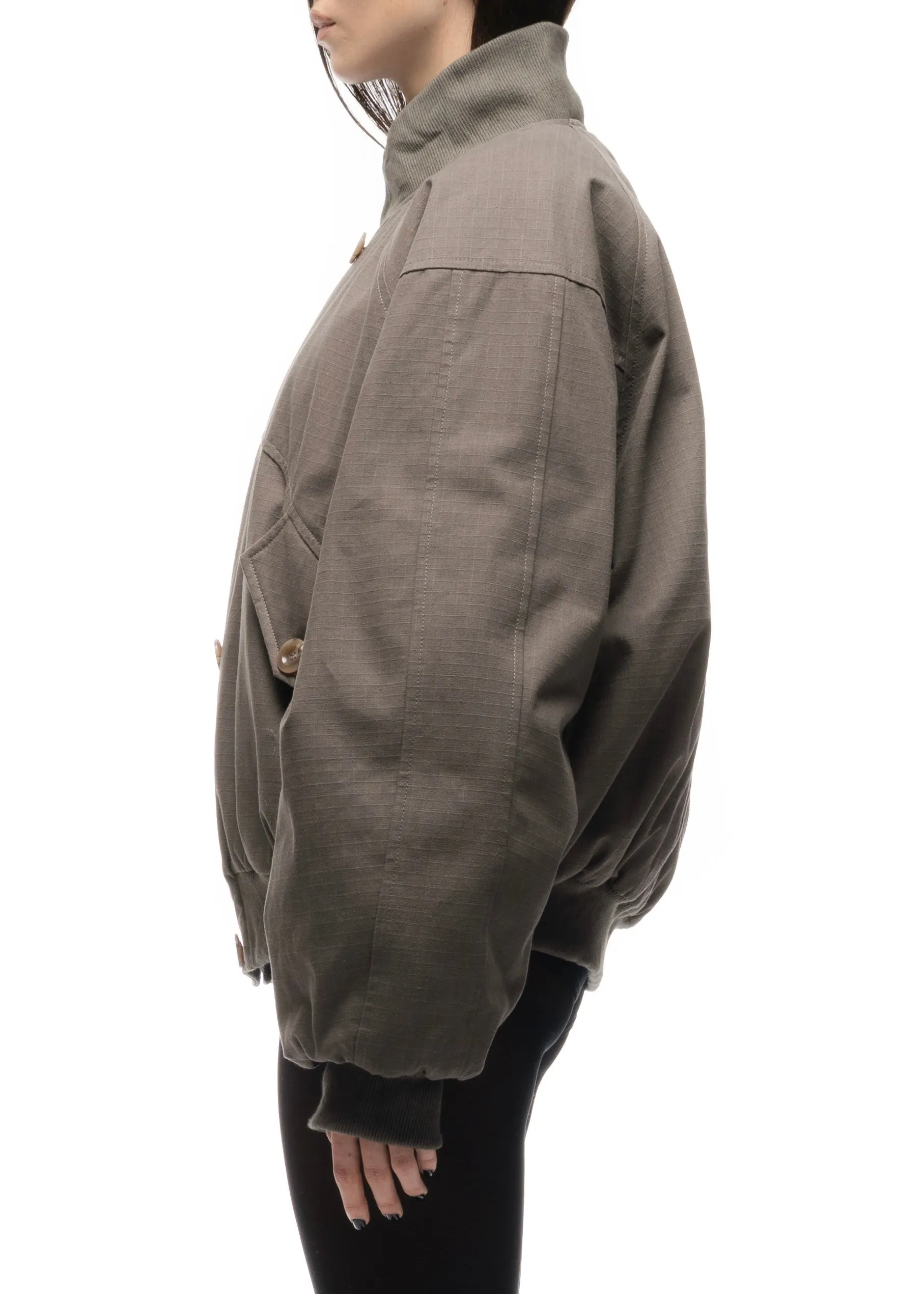 DOUBLE BUTTON BOMBER JACKET STRUCTURED STONE FEMALE sold by NO/FAITH STUDIOS product image thumbnail 4