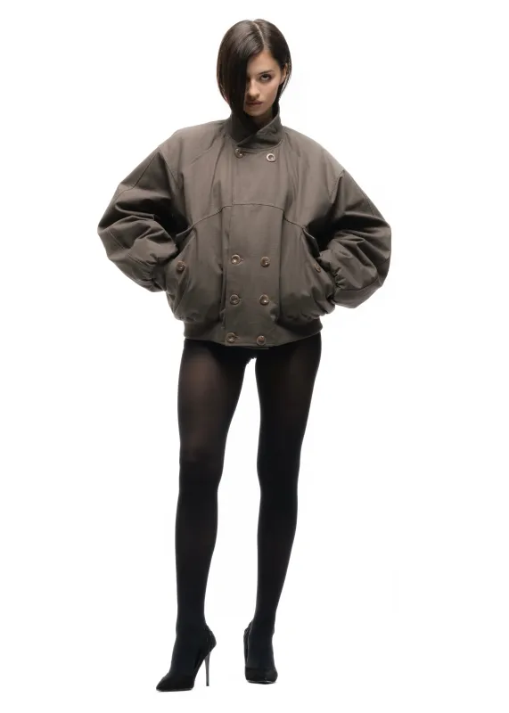 DOUBLE BUTTON BOMBER JACKET STRUCTURED STONE FEMALE made by NO/FAITH STUDIOS