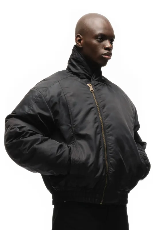 ASYMMETRICAL ZIP BOMBER JACKET BLACK made by NO/FAITH STUDIOS